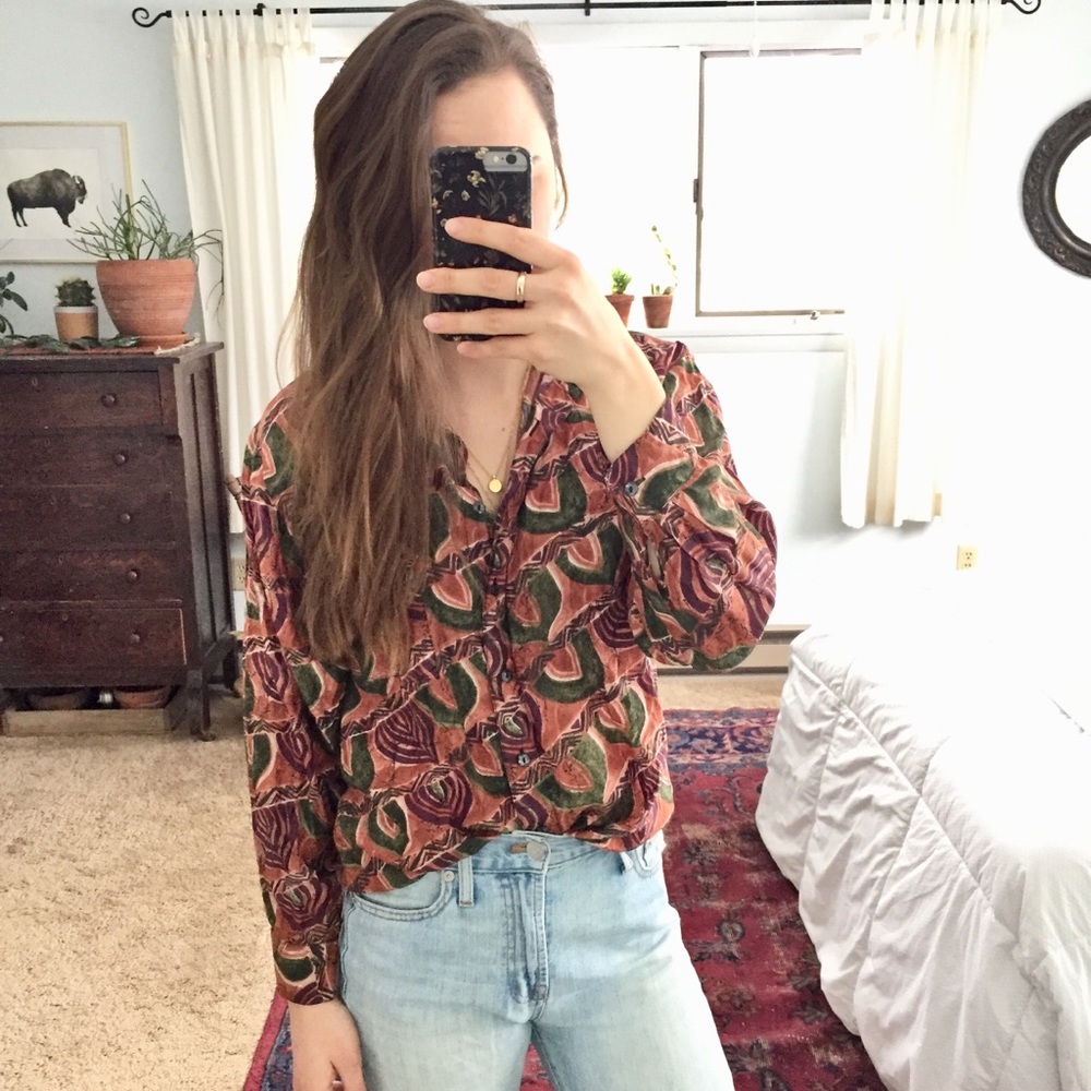 Vintage silk patterned top - Picture 5 of 5
